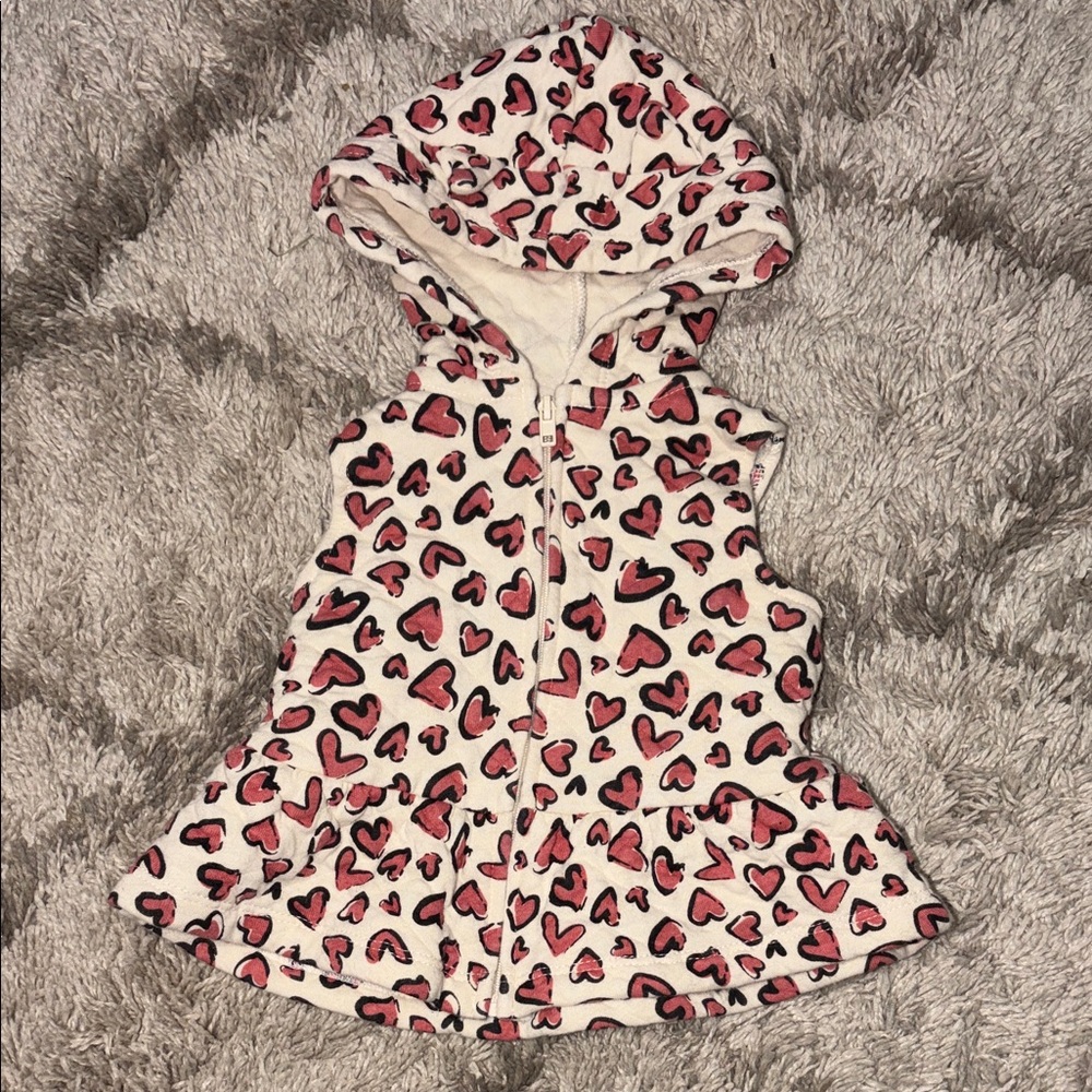Heart Pattern Hooded Vest